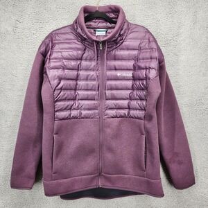 Columbia Womens XL Jacket Full Zip Purple Hybrid Puffer‎ Down Activewear